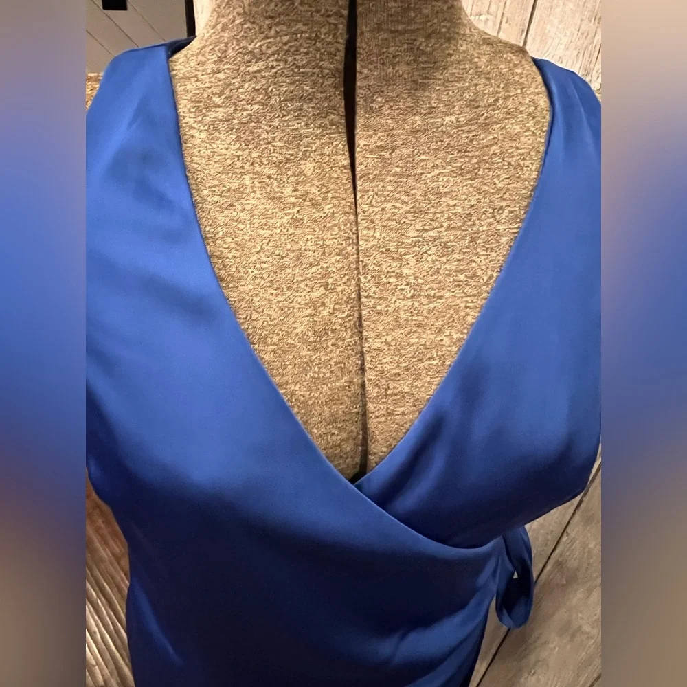 Gap Elegant Blue Wrap Dress - Picture 6 of 8
